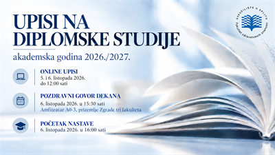 Upisi u 1. godinu diplomskih studija i početak nastave